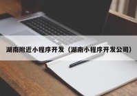 湖南附近小程序开发（湖南小程序开发公司）