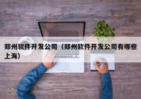 郑州软件开发公司（郑州软件开发公司有哪些上海）