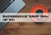 惠山区电商网站优化推广是真的吗（惠州seo推广优化）