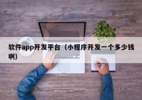 软件app开发平台（小程序开发一个多少钱啊）