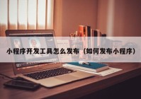 小程序开发工具怎么发布（如何发布小程序）