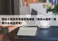 微信小程序开发语言有哪些（微信小程序一般用什么语言开发）