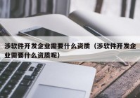 涉软件开发企业需要什么资质（涉软件开发企业需要什么资质呢）